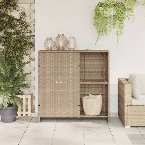 vidaXL Storage Cabinet with Door Beige 39.37 x 14.17 x 40.16 in Rattan