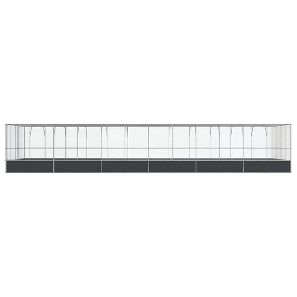 vidaXL Aviary Silver and anthracite Galvanized steel Large Aviary