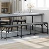 vidaXL Dining Bench Dark Grey Steel, 100% polyester fabric Large Durable