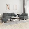 vidaXL Sofa Set Dark Grey Fabric (100% polyester), metal, plywood