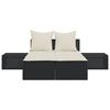 vidaXL Double Sun Lounger Black, Cream