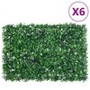  vidaXL Artificial Shrub Leaf Fence 6 pcs Green 15.7x23.6"