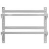 vidaXL Wall Shelf Silver Stainless Steel 29.5 x 15.7 x 23.6 in