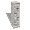 vidaXL Storage Rack White Paulownia wood, Cotton, Polyester Tall