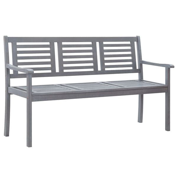 vidaXL Bench Gray, Anthracite Solid eucalyptus wood, 100% polyester Large