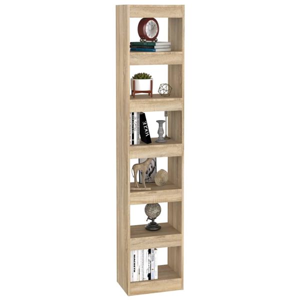 vidaXL Book Cabinet Sonoma oak Engineered wood Tall Book Cabinet