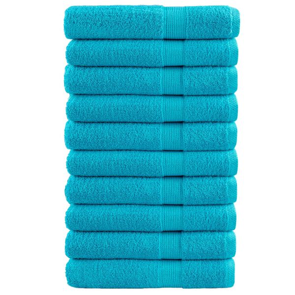 vidaXL Towel Set of 10 Turquoise 100% Cotton Extra Large Towel