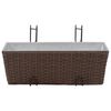 vidaXL Garden Planter Set of 2 Brown Rattan, Zinc, Steel wire 19.7 in