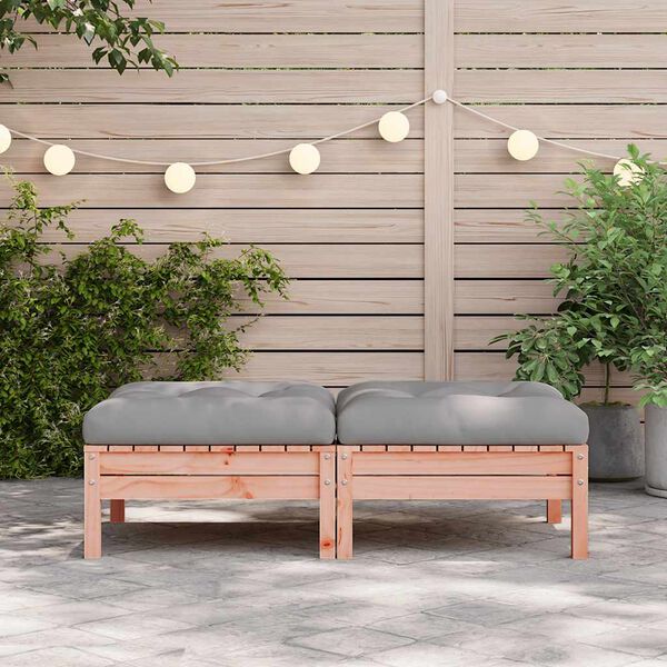 vidaXL Garden Footstool Grey and Wood