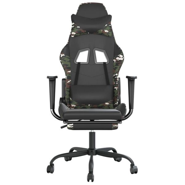 vidaXL Gaming Chair Black and Camouflage