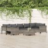 vidaXL Garden Lounge Set Gray PE rattan, Powder-coated steel Large