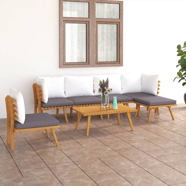 vidaXL Garden Lounge Set Dark grey Solid acacia wood