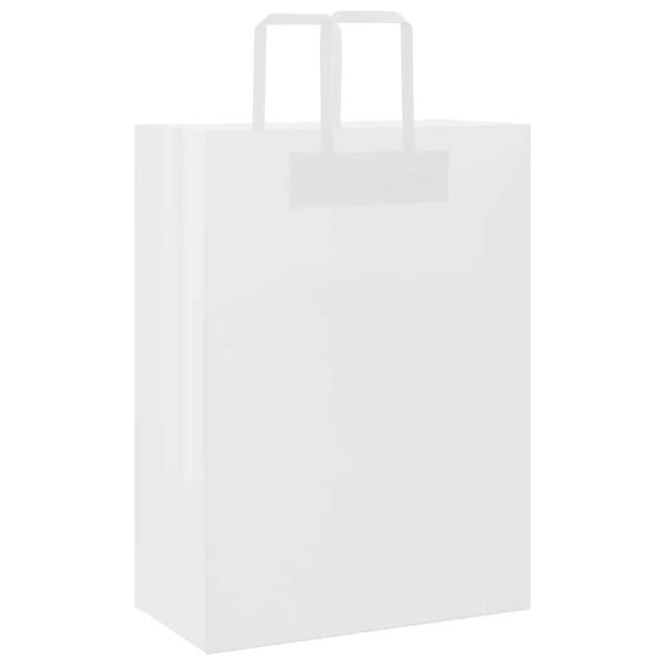 vidaXL Paper Bags 50 pcs with Handles White 32x17x44 cm