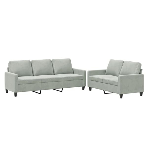 vidaXL Sofa Set Light Grey