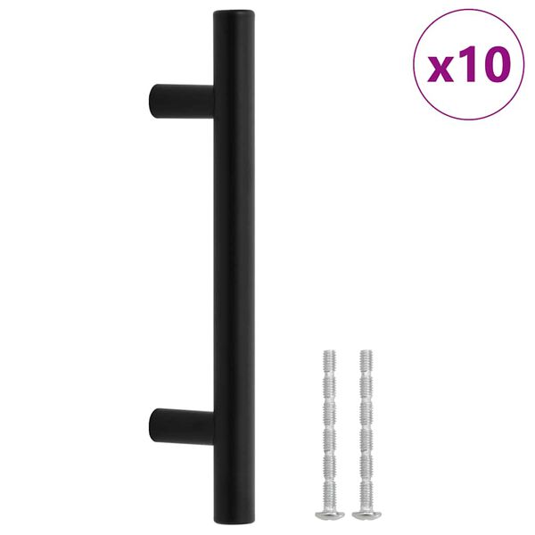 vidaXL Cabinet Handle Set of 10 Black