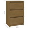 vidaXL Bedside Cabinet Honey Brown Solid Pine Wood 15.7 x 11.6 x 25.2 in