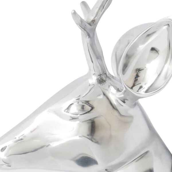 vidaXL Deer Head Decoration Silver Aluminum Large Deer Head Decoration