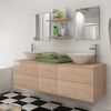 vidaXL Bathroom Cabinet Beige, White, Silver Engineered wood, Ceramic, Brass