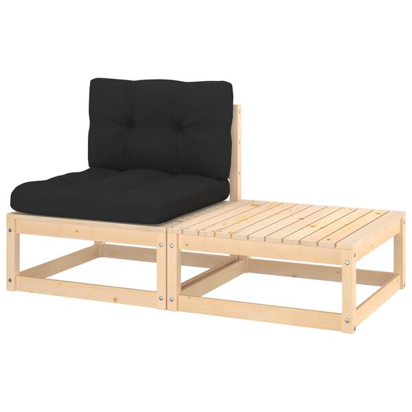 vidaXL Wooden Lounge Set Natural Pine Solid Pinewood Standard Modular