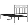 vidaXL Bed Frame Black Steel Twin Bed Frame Rectangular Modern