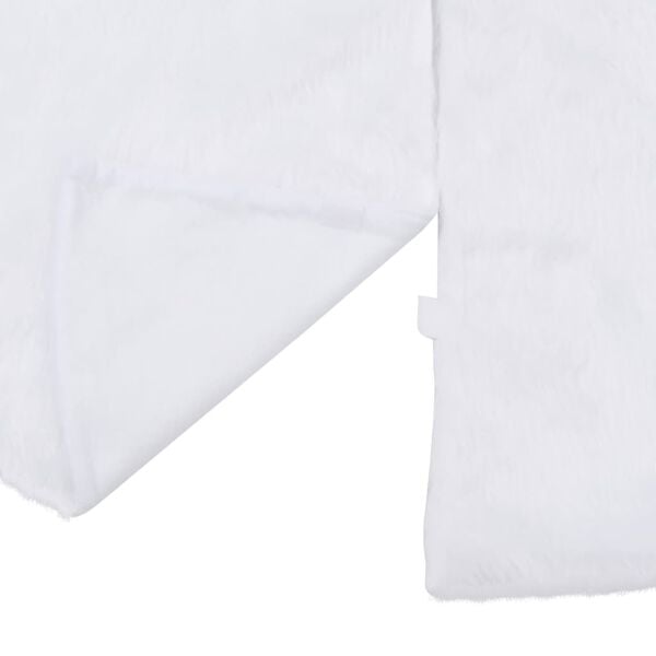 vidaXL Christmas Tree Skirt White Faux Fur, Non-woven Fabric Medium