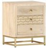 vidaXL Bedside Cabinet Natural and gold