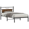 vidaXL Bed Frame Smoked Oak Engineered wood and steel Twin Bed Frame