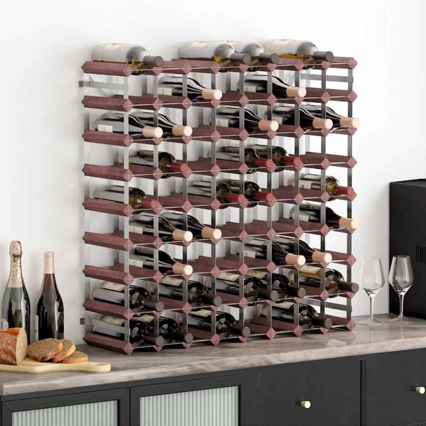 vidaXL Wine Rack for 72 Bottles Brown Solid Wood Pine