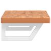 vidaXL Basin Shelf Beech Wood with White Bracket Solid beech wood, Steel