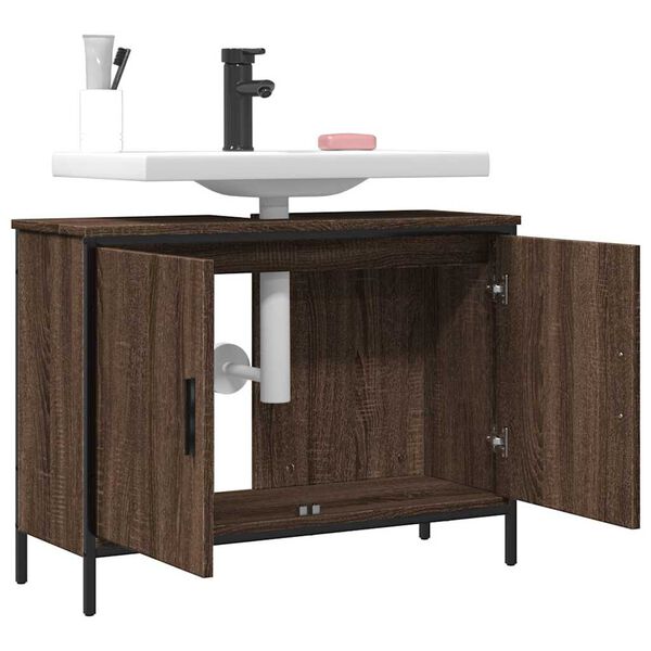 vidaXL Bathroom Sink Cabinet Brown Oak Engineered wood