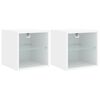 vidaXL TV Wall Cabinet Set of 2 White Engineered wood, Glass