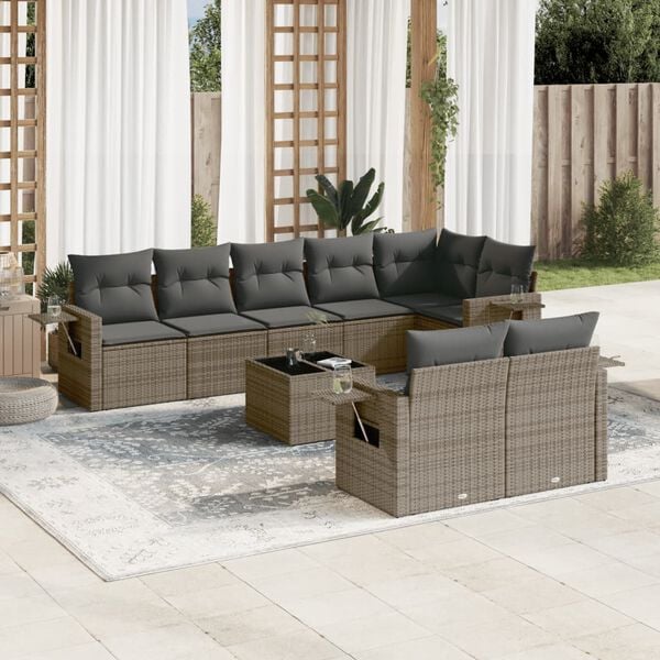 vidaXL Garden Sofa Set Grey