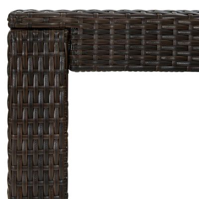 vidaXL 7 Piece Patio Bar Set with Cushions Poly Rattan Brown