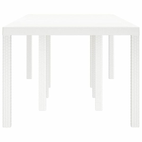 vidaXL Garden Dining Table White 98.43 x 39.37 x 28.74 in Poly Rattan