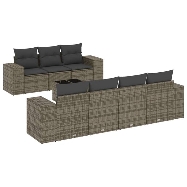 vidaXL Garden Sofa Set Grey