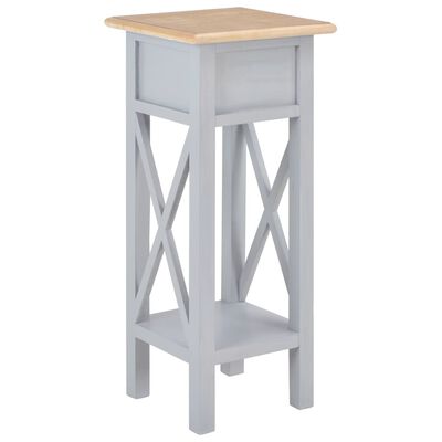 vidaXL Side Table Gray 10.6"x10.6"x25.8" Wood