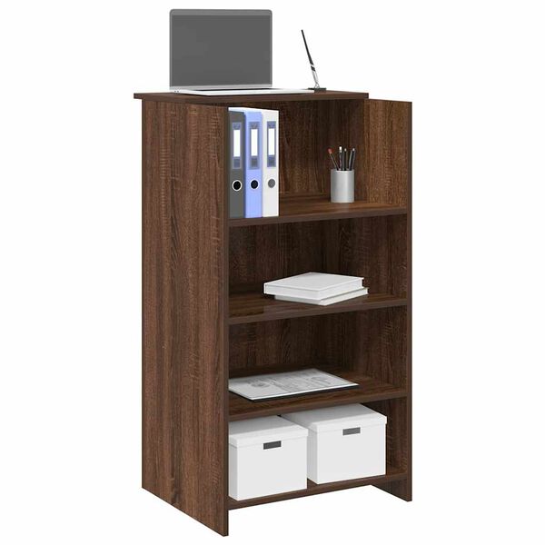 vidaXL Reception Desk Brown Oak Engineered Wood Small Reception Desk
