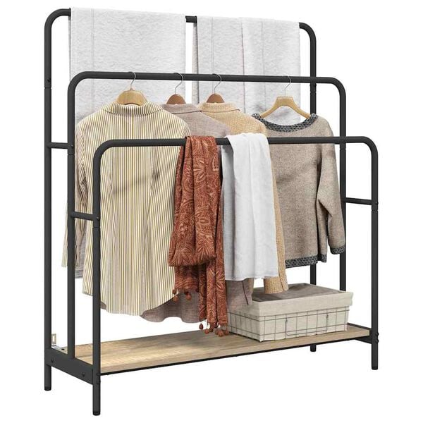 vidaXL Cloth Rack Sonoma oak 90 x 30 x 100.5 cm Engineered wood
