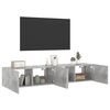 vidaXL TV Wall Cabinet Set of 2 Concrete Grey Engineered Wood Floating