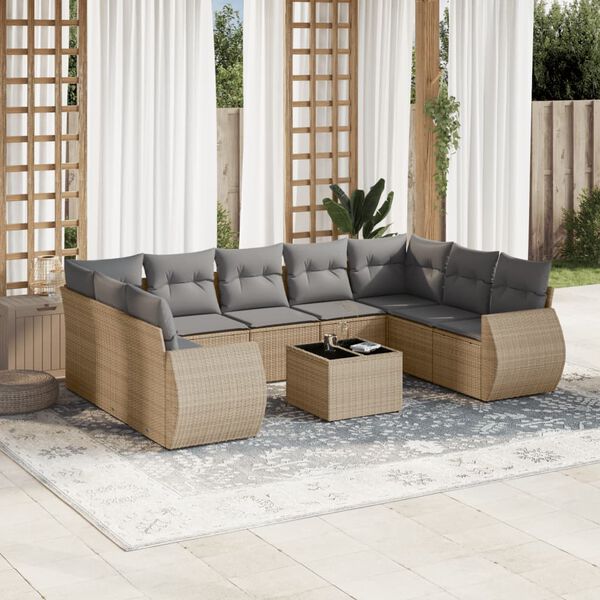 vidaXL Garden Sofa Set Beige