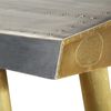 vidaXL Writing Desk Silver, Brass Mango Wood, Aluminum, Steel