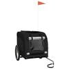 vidaXL Pet Bike Trailer Black Oxford Fabric, Iron Compact Durable