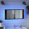 vidaXL Led Mirror Cabinet Smoked Oak Engineered Wood, Glass Large