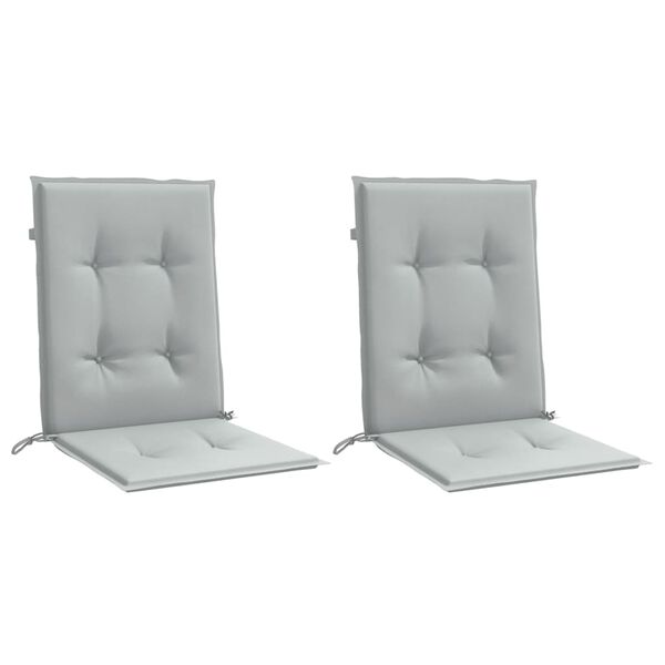 vidaXL Lowback Chair Cushion Set of 2 Melange light grey 100% polyester