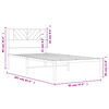 vidaXL Metal Bed Frame White Powder-Coated Steel Single