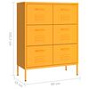 vidaXL Drawer Cabinet Mustard Yellow Steel Medium Ball-Bearing