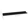 vidaXL Wall Shelf Set of 4 Black MDF 23.6x3.5x1.2 in Wall mounting