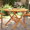 vidaXL Garden Table Brown Solid acacia wood Ø43.3 x 29.5 in Foldable