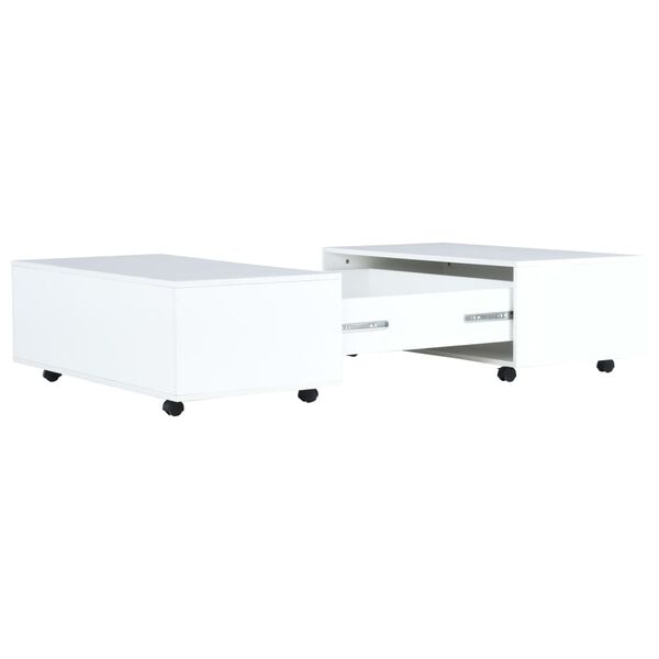 vidaXL Coffee Table High Gloss White Engineered Wood 39.4 x 39.4 x 13.8 in