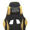 vidaXL Gaming Chair Black and Gold Faux Leather